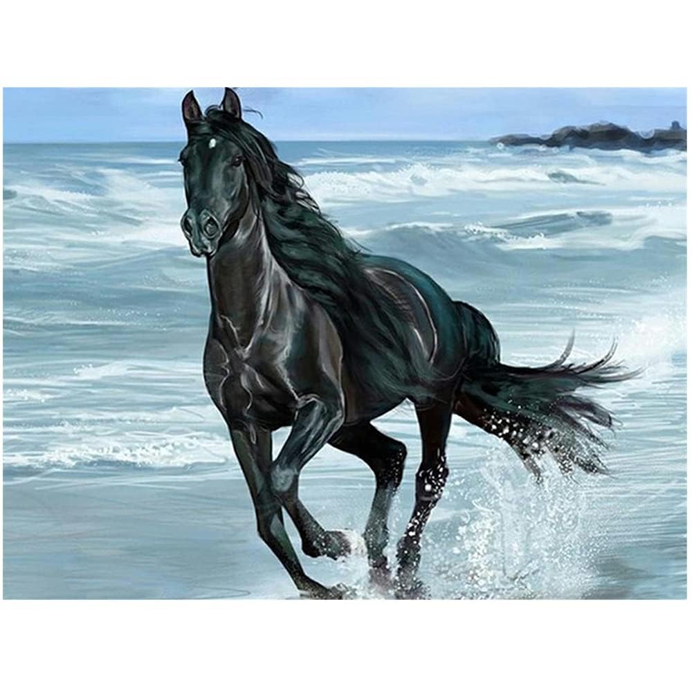 Picture Mosaic Square Diamond Painting Full Large Animal Horse 19x15 inches DIY Canvas Mosaic Pictures Cross Stitch kits Painting by Numbers Rhinestone Embroidery Arts Crafts Supplies Adults 50x40cm