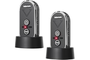 PANDAAR Doorbell Wireless for Home, Wireless Intercom System 4900ft Long Range Waterproof Doorbell Intercom with Rechargeable Battery for House Classroom Business(Black) (2 Indoor-Black)