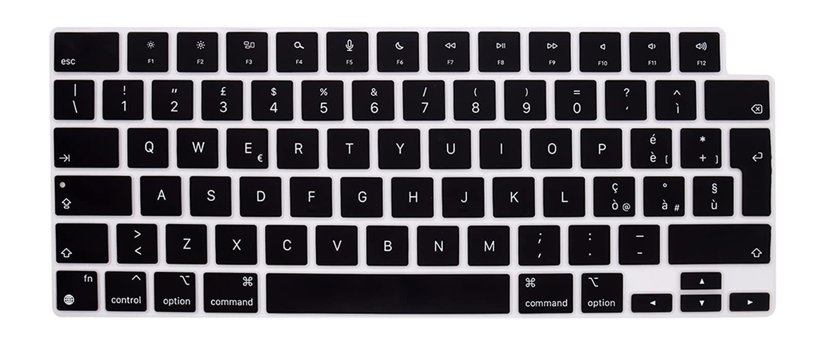 MMDW Italian Language Silicone Keyboard Cover for MacBook 2026 Neo 13"(A18)& Air13.6 15"(M5-M2) & Pro14 16"(M5-M1) A3404 A3448 A3449 with touch ID, EU Layout
