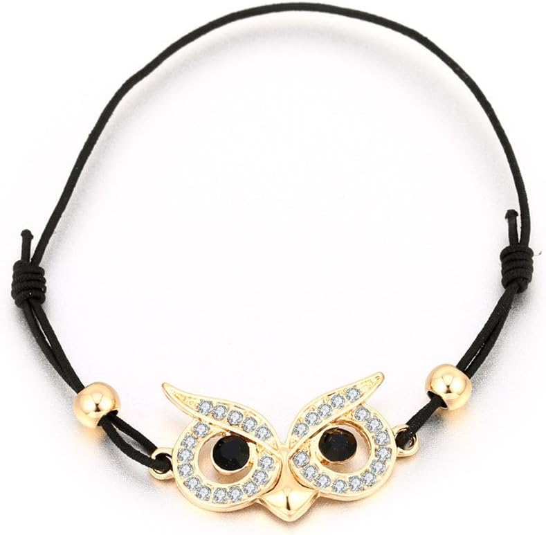 Owl Infinity Chain Cuff Jewelry Leather Charm Bracelet Gift For Women Girl