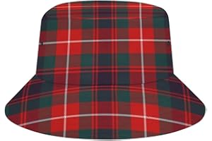 LALLRI Clan Fraser of Lovat Modern Tartan Red Plaid Bucket Hats Sun Cap Packable Outdoor Fashion Fisherman's Hat for Women an