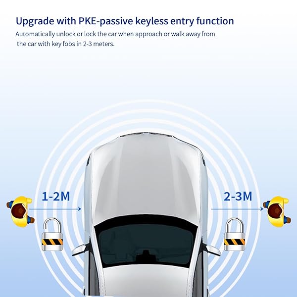 EASYGUARD EC002-T2-NS PKE CAR ALARM SYSTEM PROXIMITY SENSOR LOCK UNLOCK REMOTE ENGINE START PUSH START BUTTON NFC LOCK AND UNLOCK VIBRATION ALARM DC12V