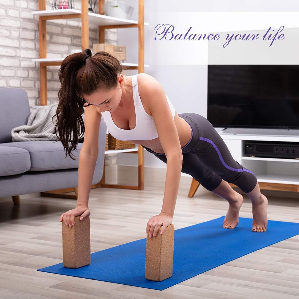 Arltb Yoga Blocks 2 Pack Cork Yoga Brick 9