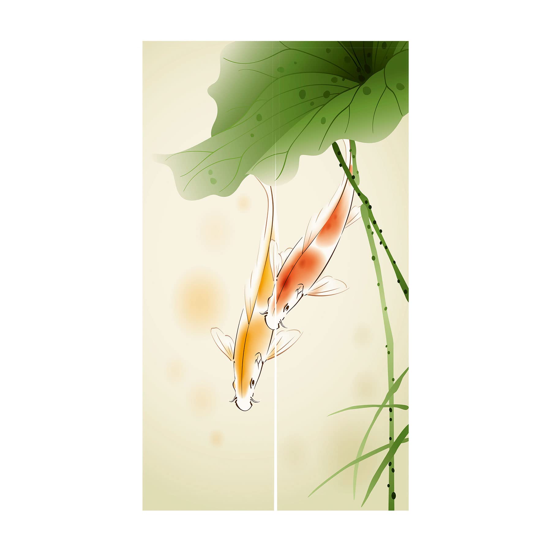 LIGICKY Chinese Style Japanese Noren Doorway Curtain Linen Traditional Round Windows Leaves Printed Asian Window Treatment Hanging Door Tapestry for Privacy Sushi Kitchen Home Decoration 85 x 150 cm