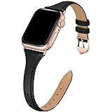 WFEAGL Leather Bands Compatible with Apple Watch 38mm 40mm 41mm, Top Grain Leather Band Slim & Thin Replacement Wristband for