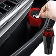 ASUBHA Car Trash Can with Lid, Diamond Design Small Automatic Portable Trash Can, Easy to Clean, Portable Automotive Car Garbage Bin, Mini Essential Car Accessories for Car Office Home Use