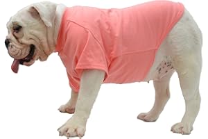 Lovelonglong Bulldog Clothes Dog Clothing Blank T-Shirt Tee Shirts for French Bulldog English Bulldog American Pit Bull Pugs 100% Cotton Skin Care Lotuspink B-XL