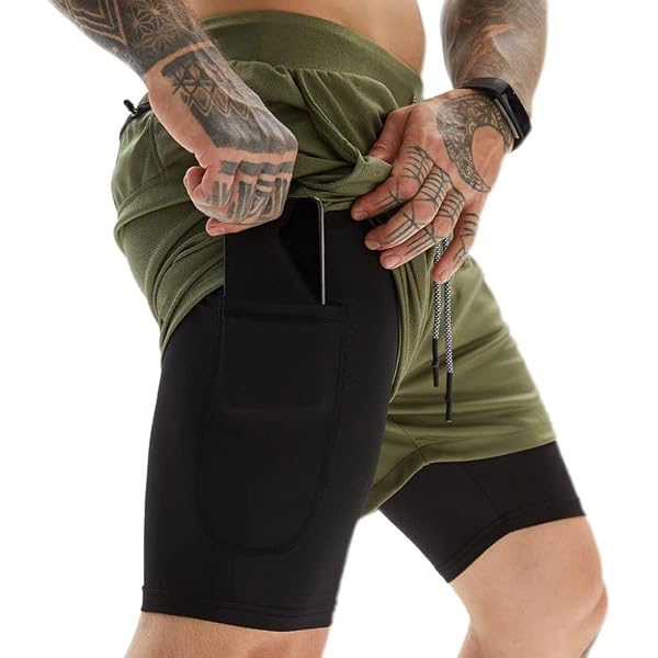 SHEKINI Short De Sport Homme – Séchage Ultra-Rapide, Poches Zippées Sécurisées, Tissu Extensible 4 Directions, Idéal Course & Fitness