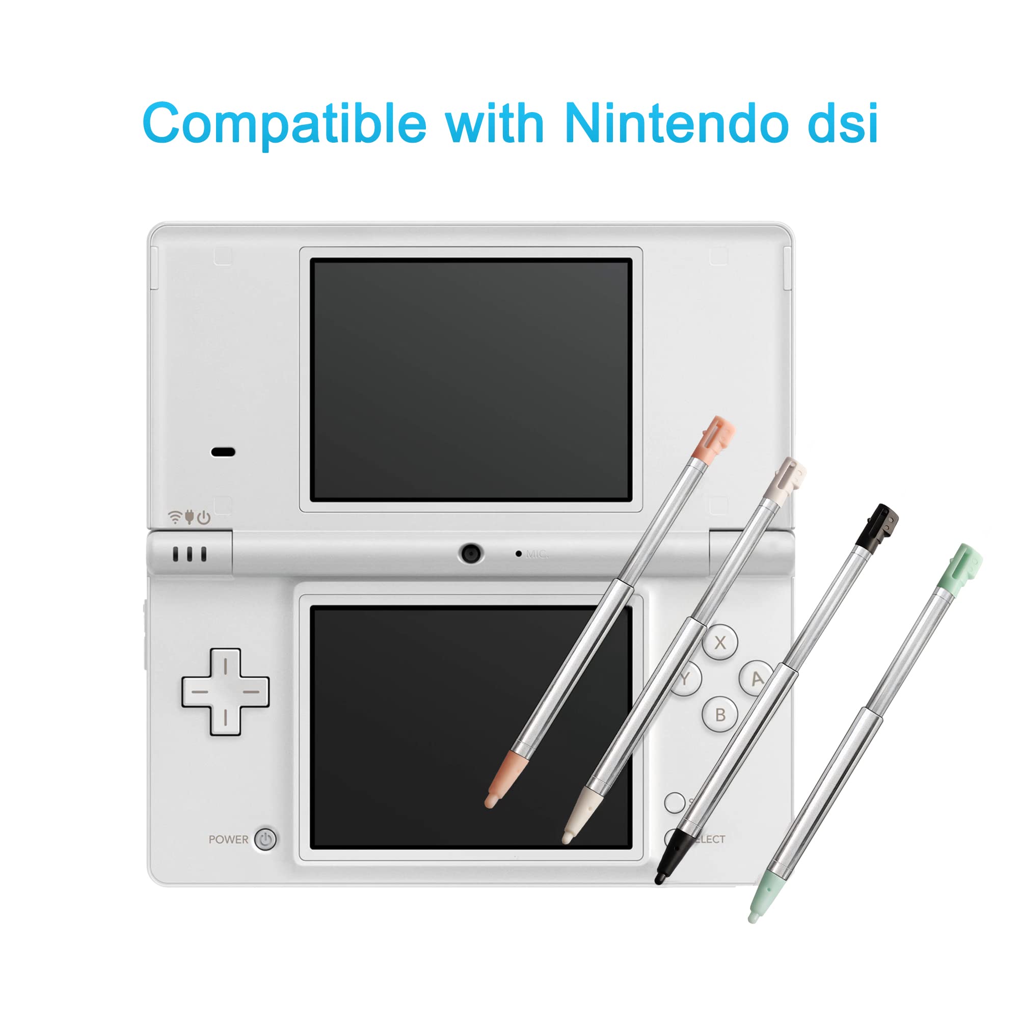 DSi Stylus Pen, Metal Retractable Replacement Stylus Compatible with Nintendo DSi, 4in1 Combo Touch Styli Pen Set Multi Color for NDSi
