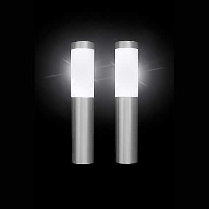 Spv Lights Solarlampen Fur Aussen Oscar Edelstahl Solarbetriebene Lichter 2er Set Wasserfest Solarleuchte Mit Eingebaut Nacht Sensor Und Erdspiess Solar Solarlampen Amazon De Garten