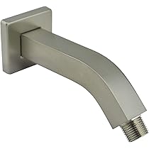 Aquaiaw Bras De Douche Carré Et Bride Anti-rayures, 15,2 Cm, Laiton Massif, Deux Fils Coniques Soudés 1/2 NPT, Bras De Pommeau De Douche, Bras D'extension De Douche Mural (chrome Poli