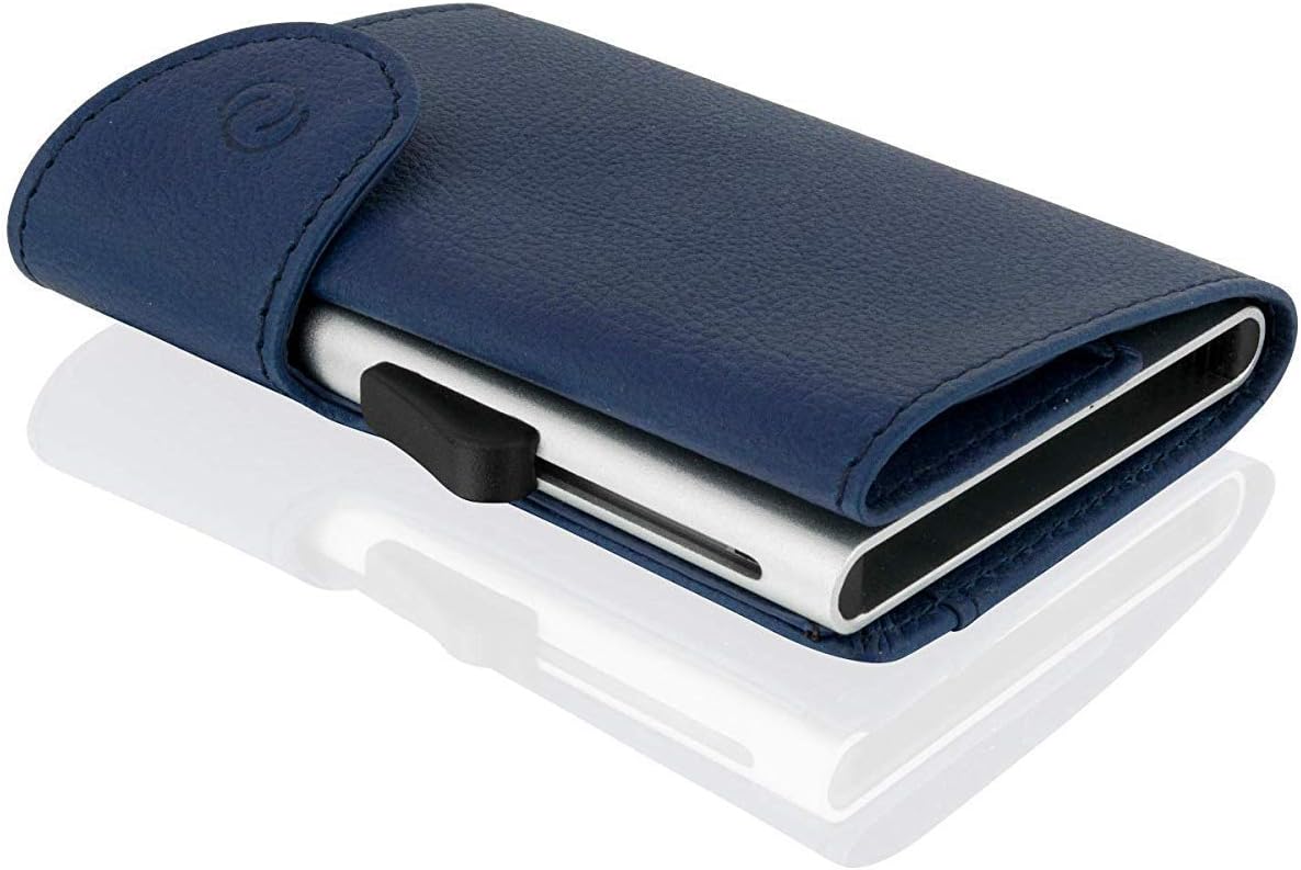 Woodland Leathers Blue Leather Wallet with C-Secure Cardprotector