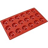 Clearance Sale - Ozera Silicone Mini Donut Pan, Muffin Cups, Cake Mold, Biscuit Mold, 18 Cavity, Red