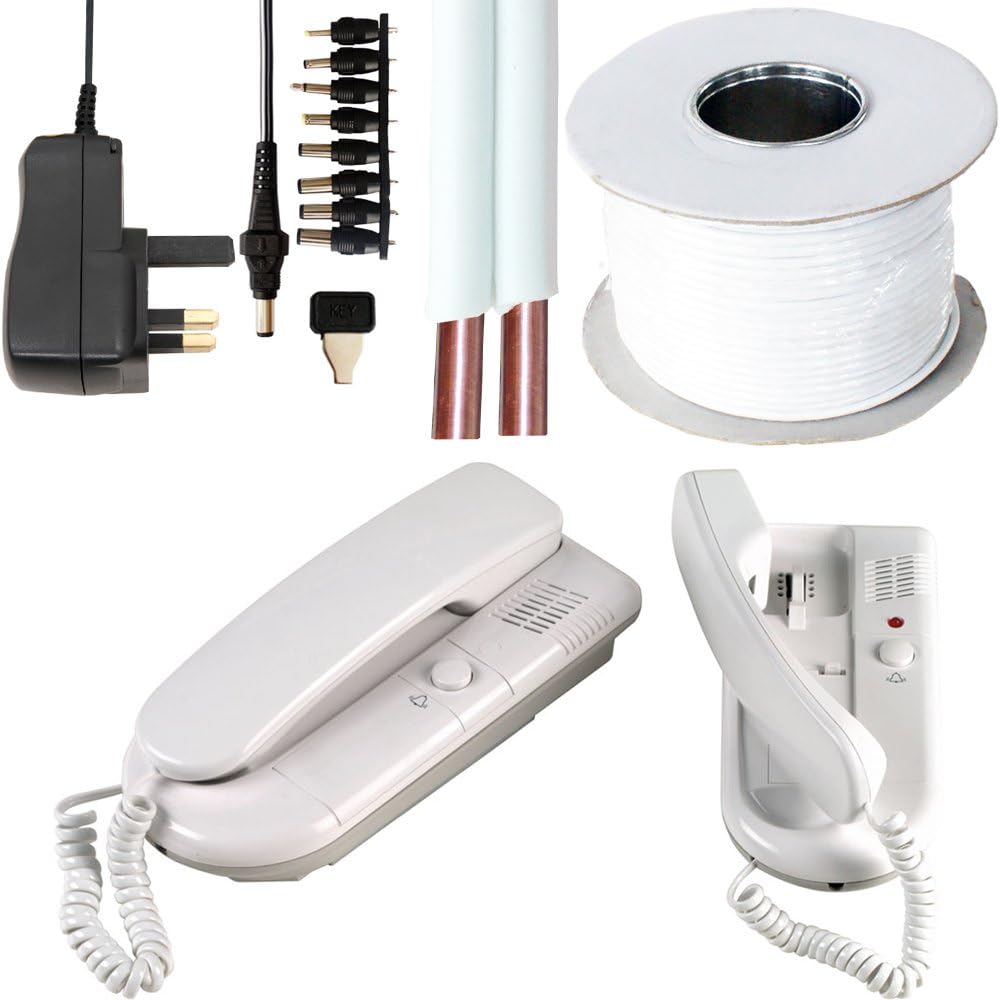 2 Way Handset System Kit 300M Range Wired Phone Call Home