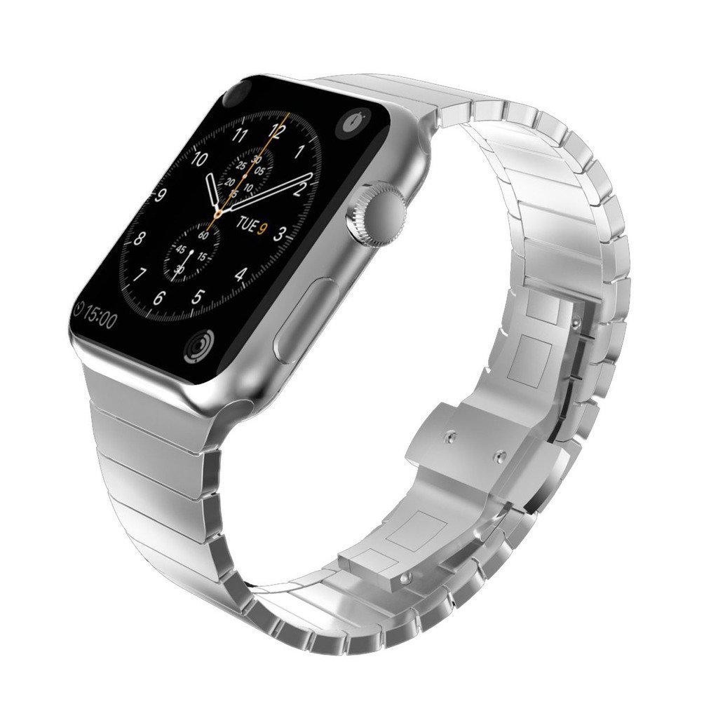 KADES Solid Stainless Steel Link Bracelet Compatible for 42mm Apple Watch Series 1/2/3 All Versions (1st Generation, Black)