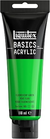 Liquitex Basics Fluorescent Green Acrylic Paint 118 ml Tube