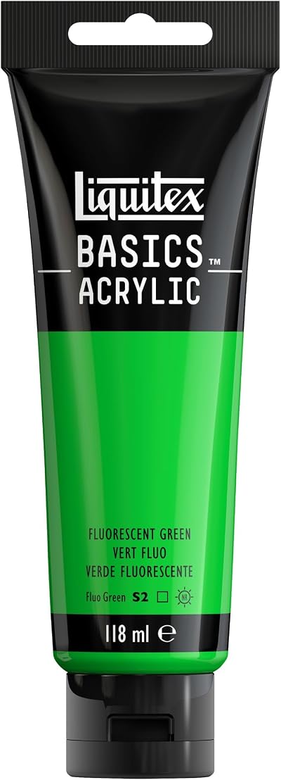 Liquitex Basics Fluorescent Green Acrylic Paint 118 ml Tube