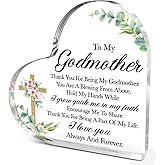 Godmother Gifts,Thank You Gifts for Godmother Mother's Day Birthday Christmas,Unique Godmom Gift Ideas,To My Godmothers Acrylic Heart Plaque and dignity