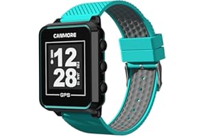 CANMORE TW353 Golf GPS Watch for Men and Women, High Contrast LCD Display, Free Update Over 41,000 Preloaded Courses Worldwide, Lightweight Essential Golf Accessory for Golfers, Turquoise/Gray