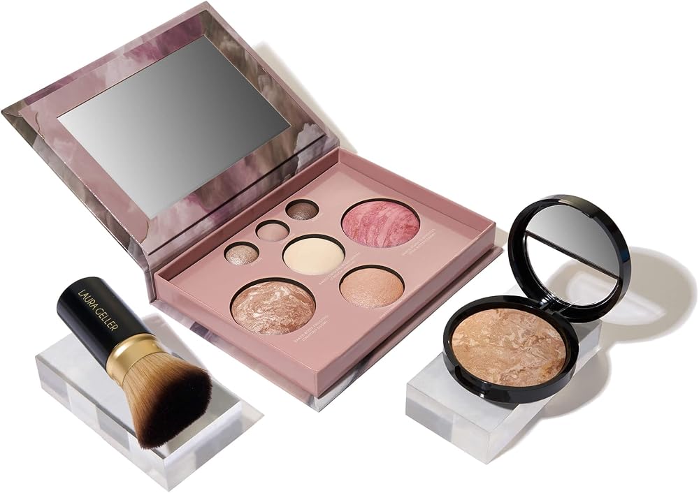 LAURA GELLER NEW YORK Baked Starter Kit: Medium - Best of the Best Full Face Palette + Baked Balance-n-Brighten Powder Founda