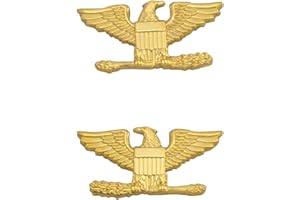 Smith & Warren 1/2"H Colonel Eagles Collar Brass Rank Insignia Gold Finish Police Fire Military Uniform Pin