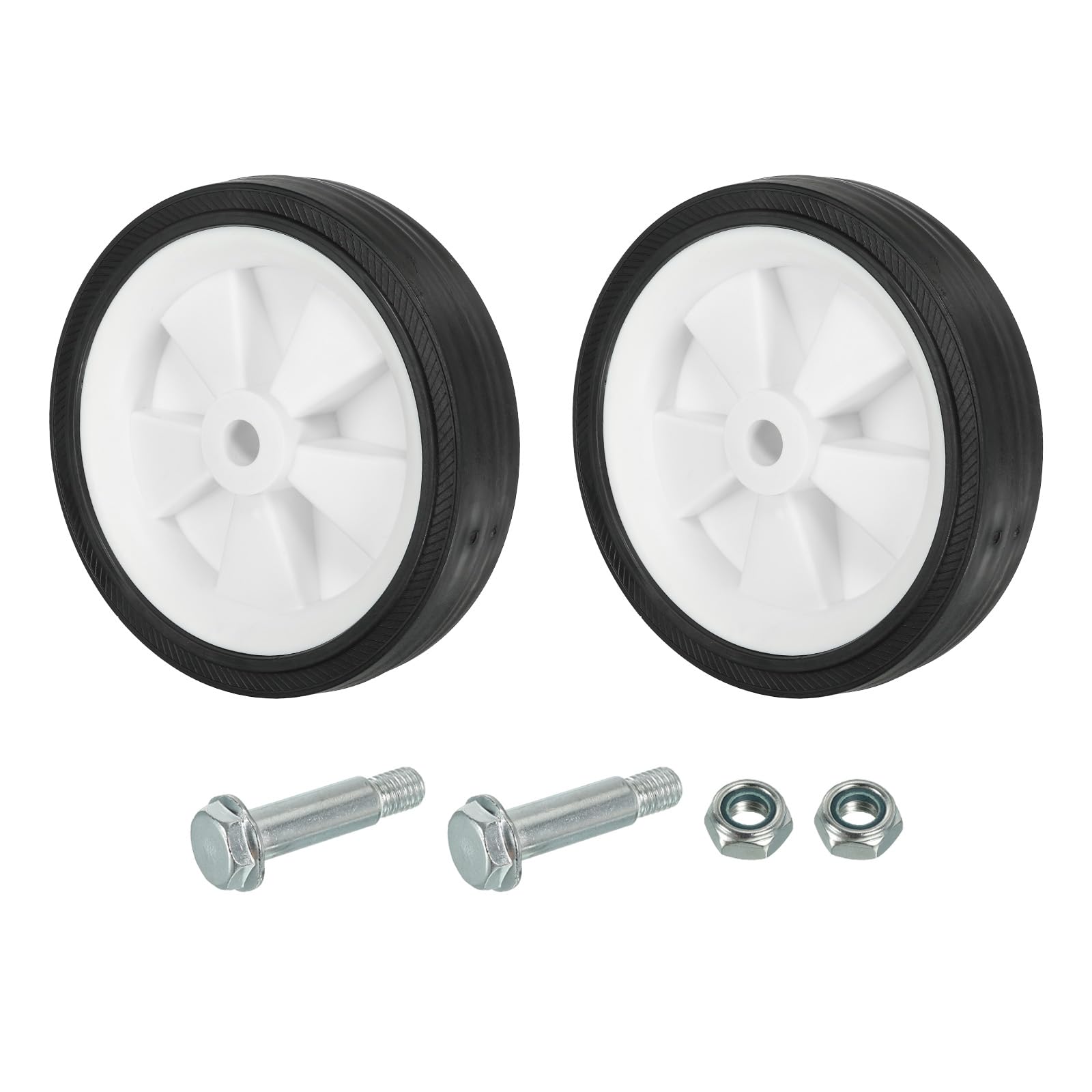 PATIKIL 6" Air Compressor Wheels, 2 Pcs Universal Air Compressor Wheel Replacement Parts with 0.5" Dia. Hole for Easy Mobility, White