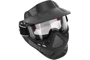 RASTKY Double Layer Archery Face Mask Shatterproof Lens Anti-fog Paintball Safety Helmet Masks for Field Training PC for Shoo