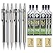 Professional Drafting Pencil,15 Pieces Metal Pencil Set, Mechanical Pencil with Pencil Lead and Three Erasers for Writing, Drawing, Signature,(0.5mm and 0.7mm). (0.5mm and 0.7mm) (0.5mm and 0.7mm)