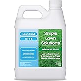 Advanced 16-4-8 Lawn Fertilizer - Liquid Lawn Food Spring & Summer Concentrated Spray - Any Grass Type- Fish and Seaweed Kelp- Balanced NPK - Simple Lawn Solutions (1 Quart)
