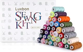 Luxbon 36 Spulen Nähgarn Polyester Nähmaschinengarn Nähset Nähen Quilten Multi Farben 250 Yard