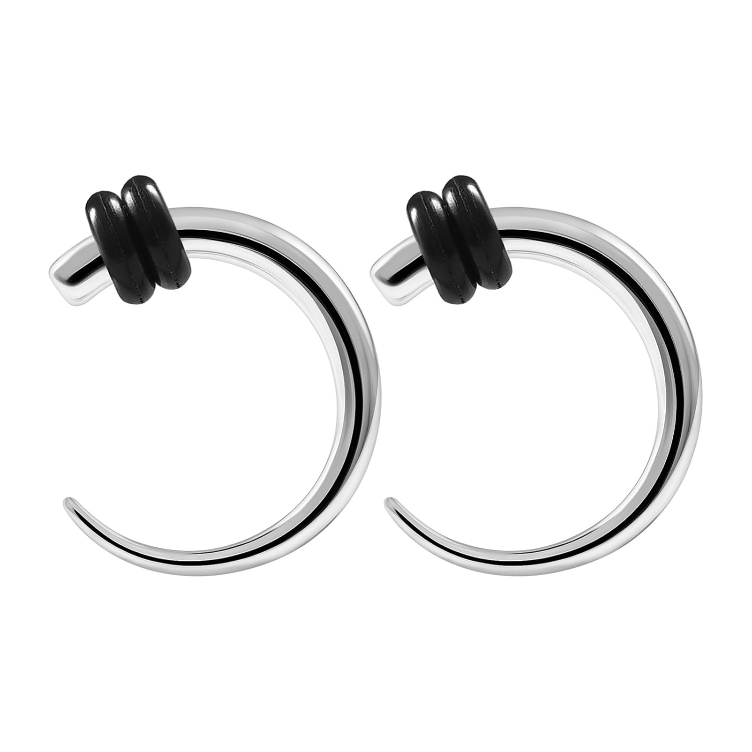 Blue Palm Jewelry 1 Inch Double Swirl Ear Plugs – 316L Surgical Steel Tunnels