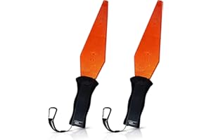 LED Traffic Wand by Lumen Wand Store – Pair of 2 Rechargeable Traffic Baton Light for Traffic Marshalling - Traffic Wands for Parking, Aircraft & Night Traffic Directing – Safety Wrist Strap & Clip