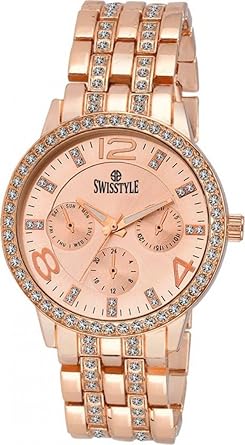 SWISSTYLE Analogue Rose Gold Dial Women's Watch (Ss-Lr250-Cpr-Cpr)