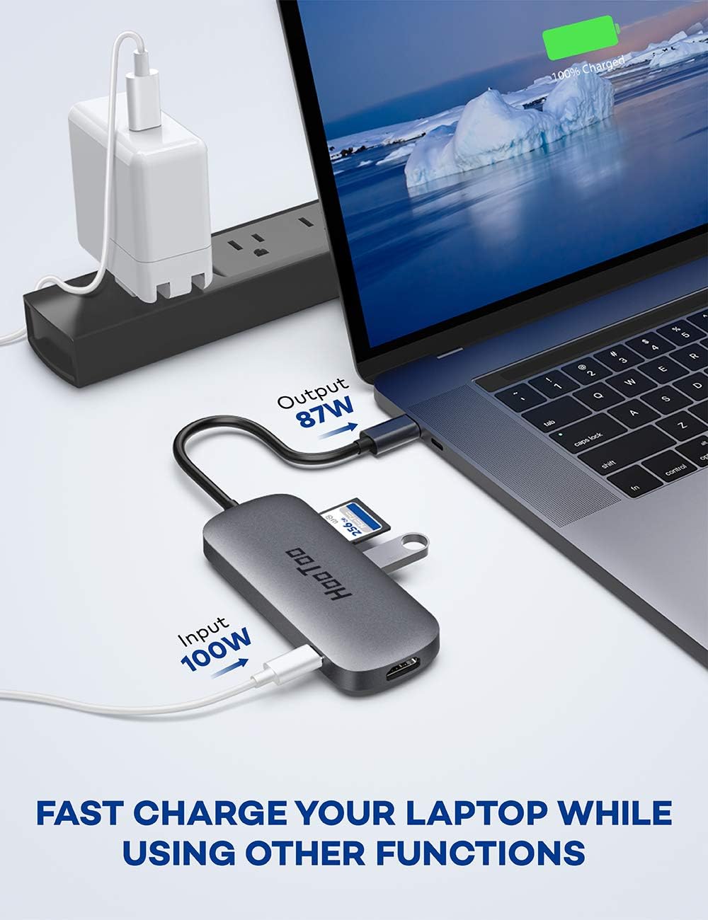 HooToo USB C Hub, 7 in 1 USB C to 4K HDMI Adapter with 100W PD Charging, 3 USB 3.0 Ports, SD/TF Card Readers for MacBook/Pro/Air/IMAC/iPad Pro and Type C Laptops Chromebook: Computers & Accessories