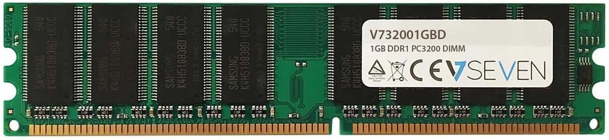 V7 V732001GBD 1GB DDR1 400MHZ CL3 Non ECC DIMM PC3200 2.5VLEG Internal Memory