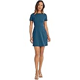 Donna Morgan Womens Jewel Neck Fit and Flare Desk to Dinner Dress Workwear Career Office Event Guest of