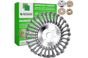 DHZLH Indestructible Trimmer, 6/8/10 Inch Indestructible Trimmer Head - Cut Everything in Seconds, Indestructible Weed Trimmer, with Universal Adapter Kits (6 Inch)