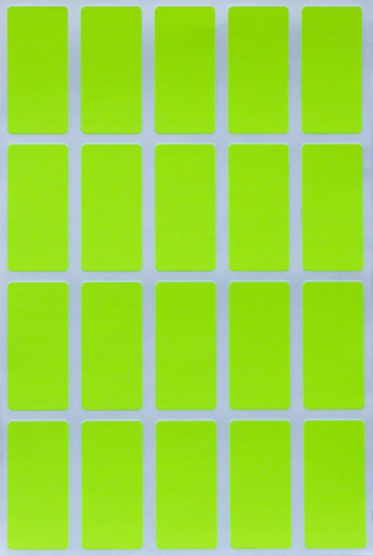 Royal Green Neon Yellow Rectangular Stickers (40mm x 19mm) 4 cm x 1.9 cm - 1000 Pack