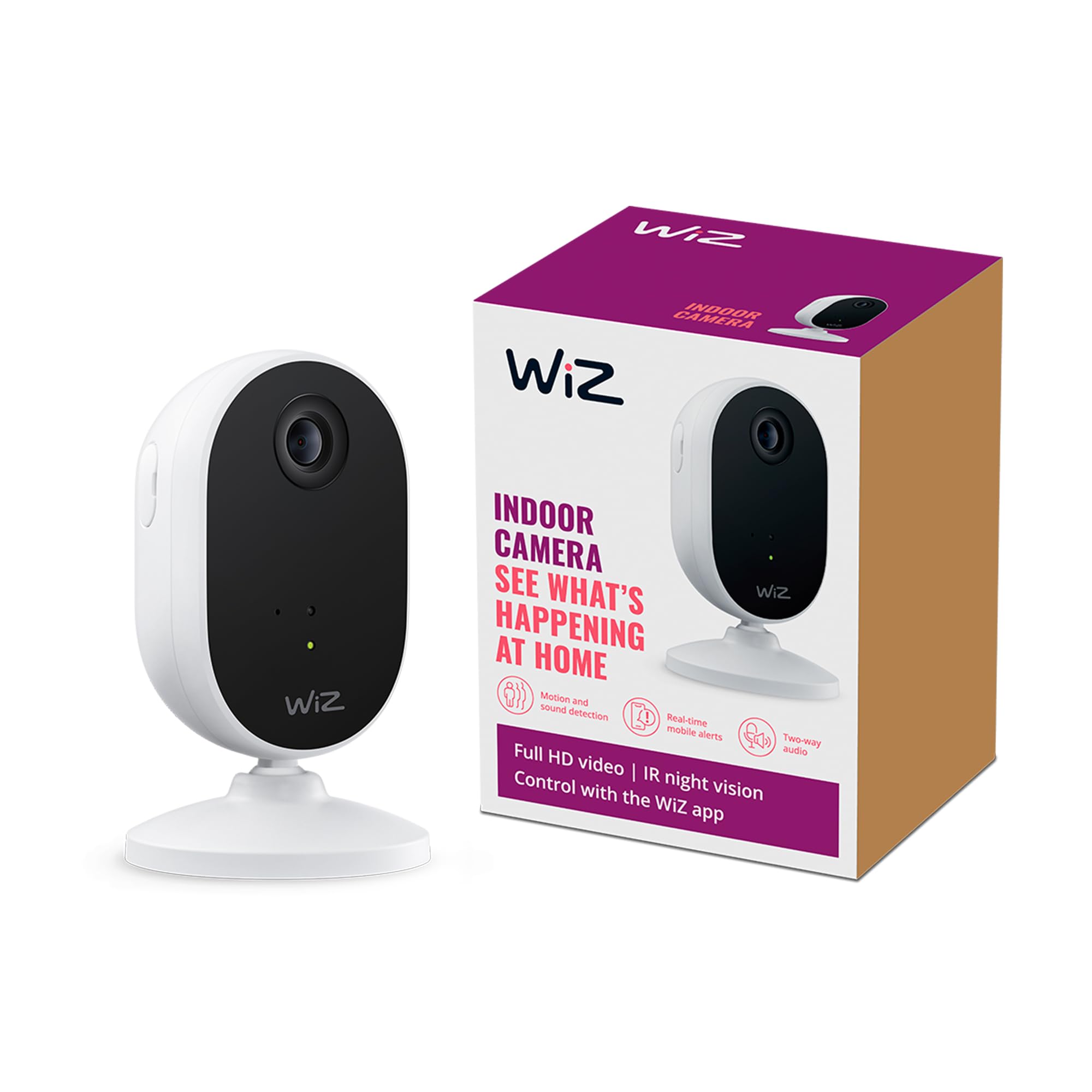 WiZ Connected Indoor Security Camera - WiFi Enabled, App Controlled - Part of the Smart Lighting System, White