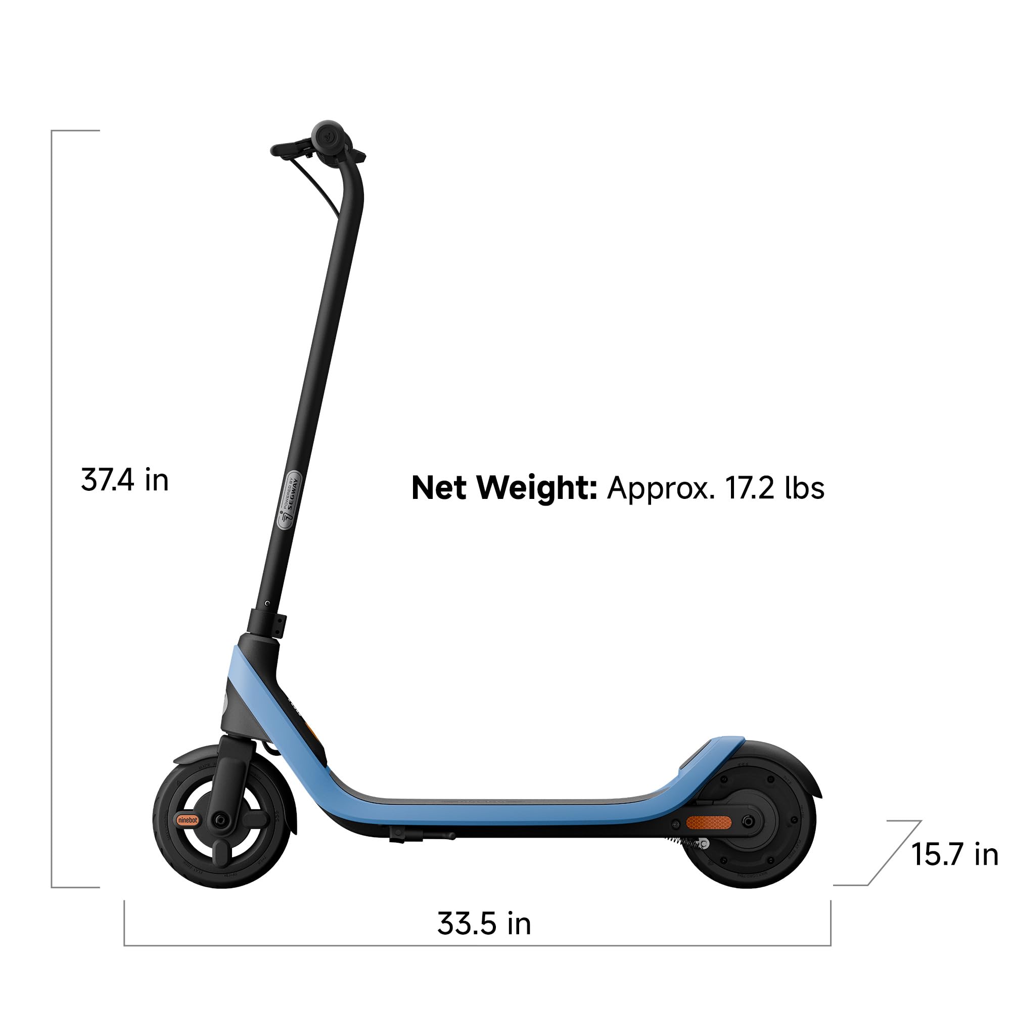Segway Ninebot eKickScooter - Electric Scooter for Kids 6-14, w/t Adjustable Handlebar Height (Only C2 Pro) for Riders up to 132 lbs, Includes New Cruise Mode, UL-2272 Certified