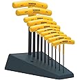 Set 10 Graduated Length Hex T-Handles 3/32-3/8" with Stand