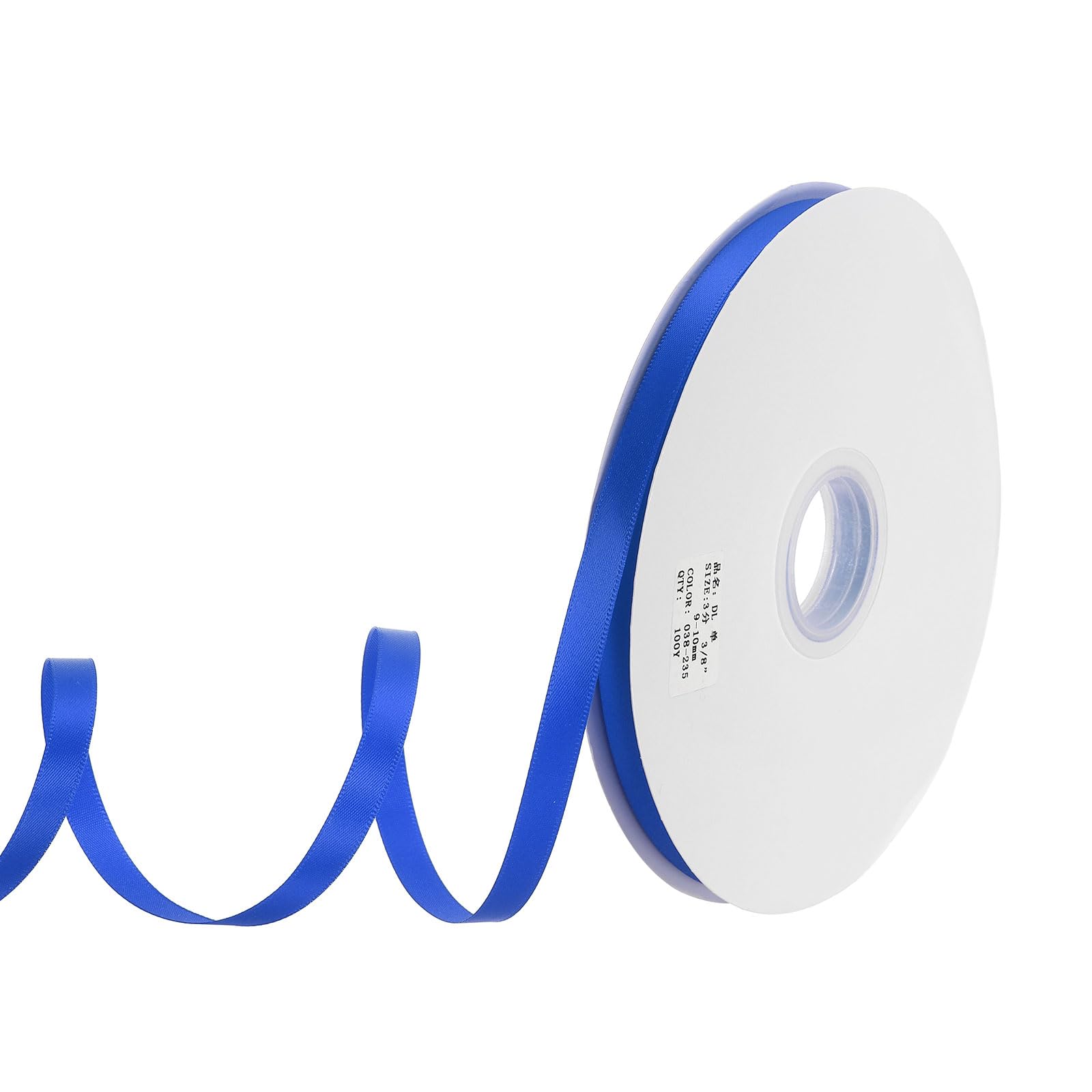 PATIKIL 3/8" x100Yard Polyester Satin Ribbon, Single Faced Grosgrain Ribbon Solid Fabric Ribbon for Crafts Wedding Party Gift Wrapping, Blue