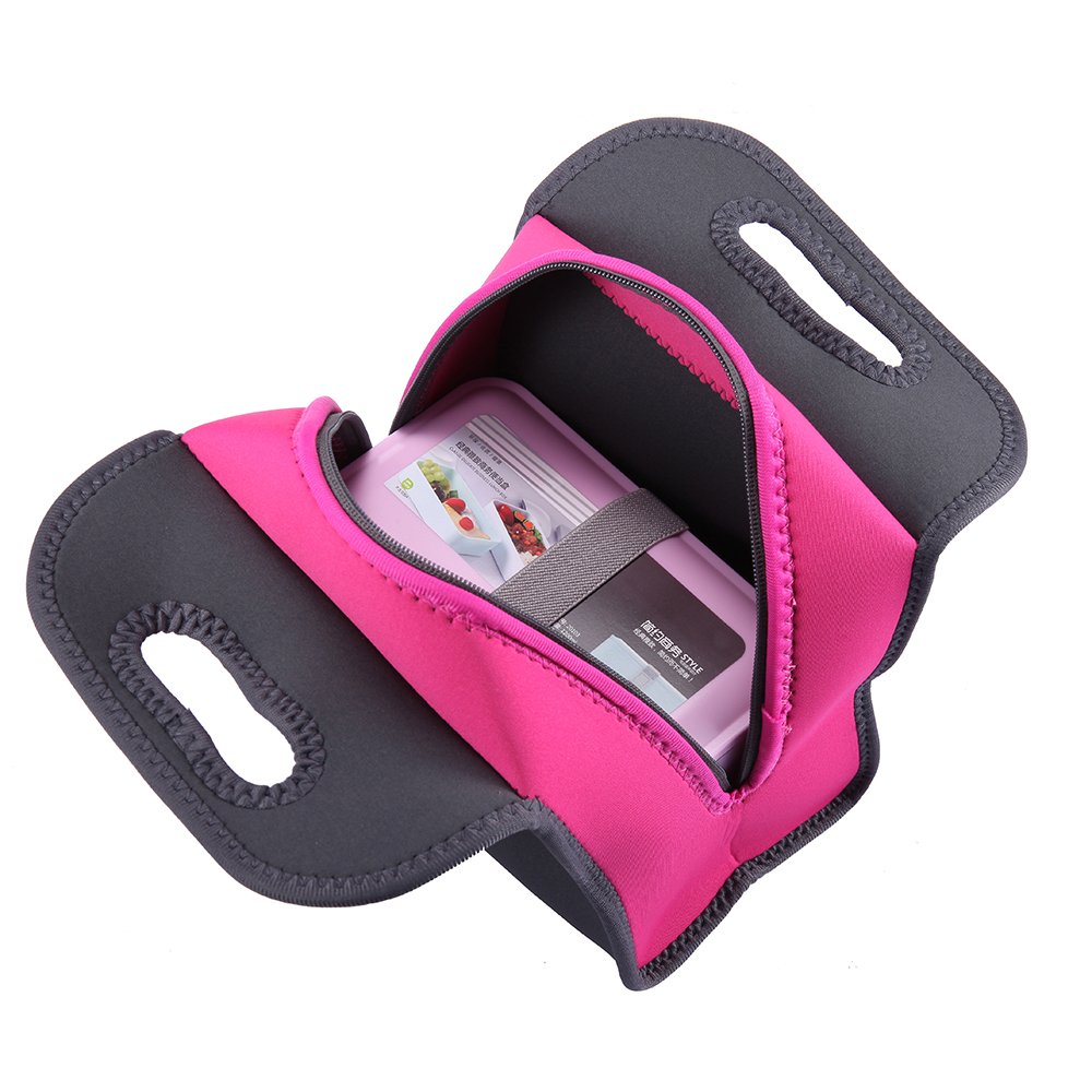 Lunch Box - Kids Neoprene Lunch Bag Sets With 2 Layers Food Grade Material