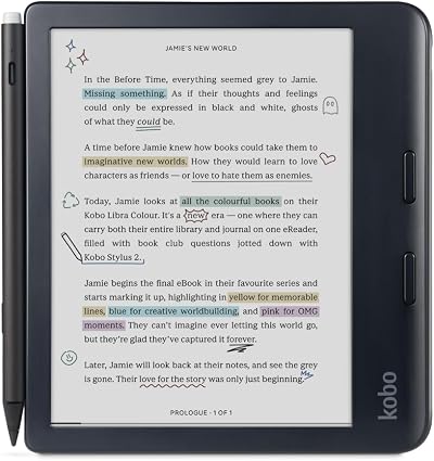 Kobo Libra Colour eReader 7" Kaleido 3 Waterproof Stylus Black