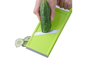 Japanese Mandoline Slicer, Handheld Vegetable Slicer & Potato Cutter with Stainless Steel Blade Ergonomic Safety Kitchen Tool