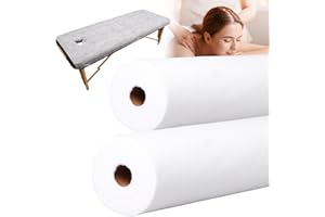 JOINTOWN Disposable Massage Table Sheets -71" x 31.5" x 50 Sheets/Roll, 30 g/㎡-2 Roll Non woven Bed Sheets with Face Hole -Soft and Durable Table Cove Ideal for Spa, Massage Table, Tattoo, Waxing Table