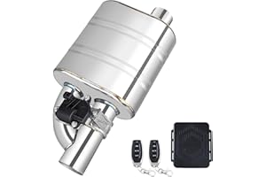 PEASTORM 3 Inch Valved Muffler Electric Exhaust Cutout with Muffler Cat Back Exhaust System Kit