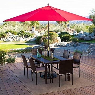 Umbrella Garden Structures Shade Equipment Spun Poly Wood Market Umbrella Coral Coast Key Largo 11 Ft Garden Structures Shade Equipment Umbrella