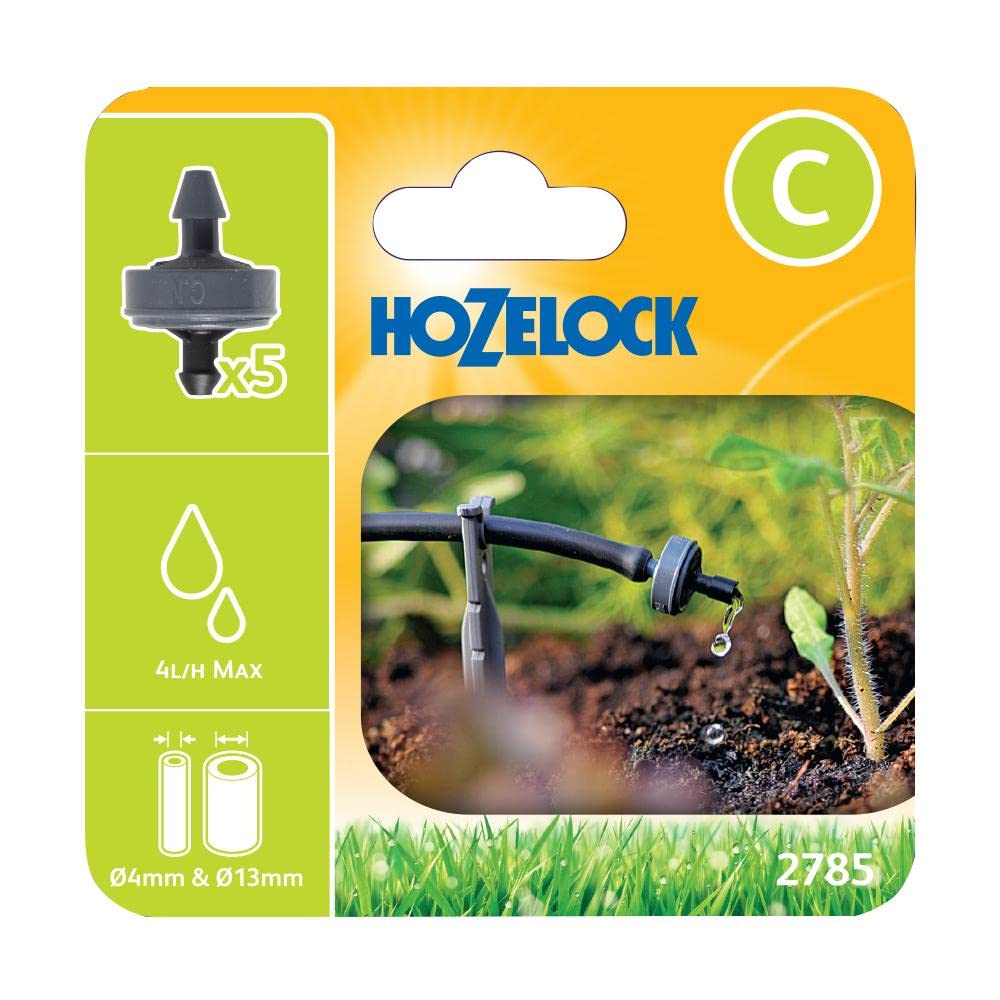 Hozelock 2785P0000 End Line Pressure Dripper, 4/13 mm - Pack of 5