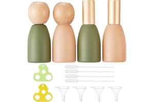 Qeuly 10ml Glass Roller Bottles for Essential Oils, 4 Pack Essential Oils Roller Bottles, Roll on Bottles with Stainless Steel Roller Balls, Empty Rollerball Bottles for Aromatherapy, Perfumes